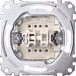 Merten MEG3155-0000, Bouton-poussoir, 1P, Métallique, IP20, 250 V, 10 A