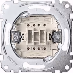 Merten MEG3151-0000, Bouton-poussoir, 1P, Métallique, IP20, 250 V, 10 A