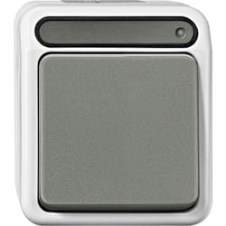Schneider Electric - Interrupteur, Interrupteur va-et-vient, Interrupteur avec témoin lumineux MEG3106-8029 aquastar gris