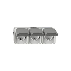 Merten 239739 Lot De 3 Prises De Type F Aquastar Gris Clair