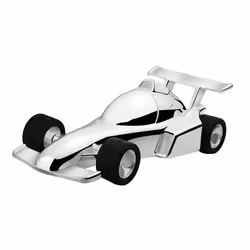 Tirelire - Zilverstad - 6357261 - Voiture Course - Argenté Laqué - Enfant