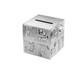 Zilverstad Tirelire Cube Grand ABC - Argenté