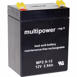 Batterie au plomb 12 V 2.9 Ah multipower MP29-12 plomb (AGM) (l x h x p) 79 x 107 x 56 mm connecteur plat 48 mm sans entretie ...