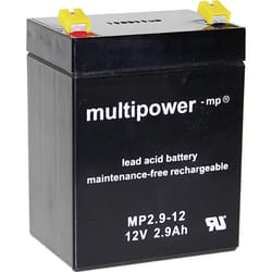 Batterie au plomb 12 V 2.9 Ah multipower MP29-12 plomb (AGM) (l x h x p) 79 x 107 x 56 mm connecteur plat 48 mm sans entretien au