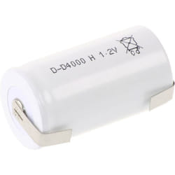 D4000H Pile rechargeable spéciale LR20 (d) résiste aux températures élevées, cosses à souder en u, flat-top NiCd - Mexcel