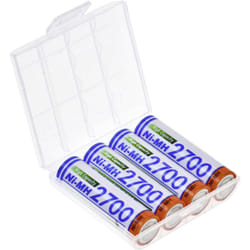 Pile rechargeable LR6 (aa) NiMH Panasonic HR-3U + box 2700 mAh 1.2 v 4 pc(s)
