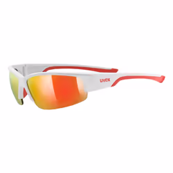 Uvex Sportstyle 215 Lunettes Multi-sport Unisexe Demi-contour Rouge, Blanc
