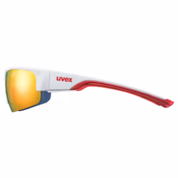 Uvex Sportstyle 215 Lunettes Multi-sport Unisexe Demi-contour Rouge, Blanc