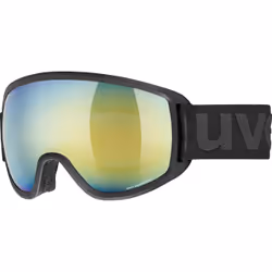 Uvex topic FM spheric, Double objectif, Noir, Unisexe, Verres sphériques, Noir, Bleu, Miroir, Jaune