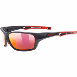 Uvex sportstyle 232 P, Lunettes Multi-sport, Unisexe, Cerclé, Noir, Noir, Rouge, Rouge