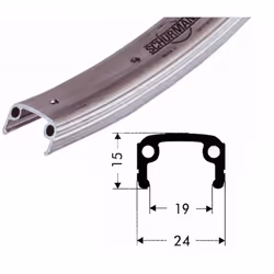 Jante valve 20 trous sans œillet en aluminium Roland 305-19