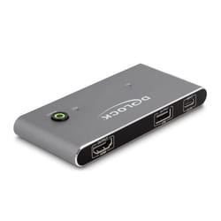 DeLOCK 11486 commutateur écran, clavier et souris Anthracite