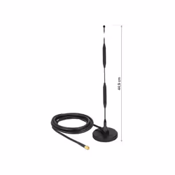 DeLOCK 12425, 5 dBi, 0.700 - 0.960 / 1.710 - 2.700 GHz, 50 Ohm, Antenne omni-directionnelle, SMA, Polarisation verticale
