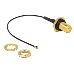 DeLOCK 12464 câble coaxial 0,1 m RP-SMA MHF IV/ HSC MXHP32 Noir