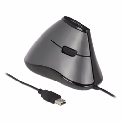 DeLOCK 12527, Droitier, Optique, USB Type-A, 800 DPI, Noir, Gris