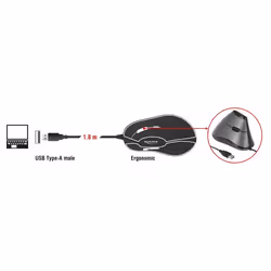 DeLOCK 12527 souris Droitier USB Type-A Optique 800 DPI