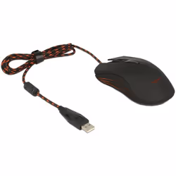 DeLOCK 12531, Ambidextre, Optique, USB Type-A, 4800 DPI, Noir, Rouge