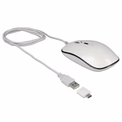 DeLOCK 12532, Ambidextre, Optique, USB Type-A, 3200 DPI, Blanc