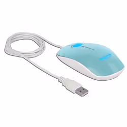 DeLOCK 12538, Ambidextre, Optique, USB Type-A, 1200 DPI, Turquoise