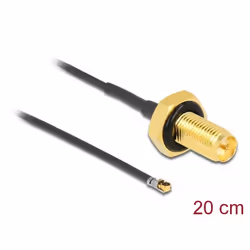 DeLOCK 12657 câble coaxial 0,2 m RP-SMA MHF 4L LK Noir