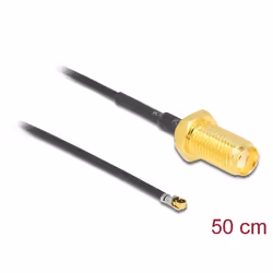 DeLOCK 12666 câble coaxial 0,5 m SMA MHF 4L LK Noir