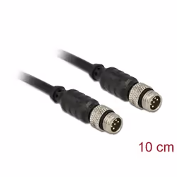 DeLOCK 12688, 0,1 m, M8, M8, Mâle/Mâle, Noir, Chine