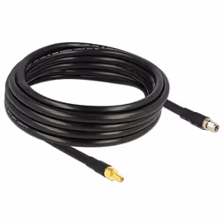 DeLOCK 5m RP-SMA/RP-SMA câble coaxial CFD400, LLC400 Noir