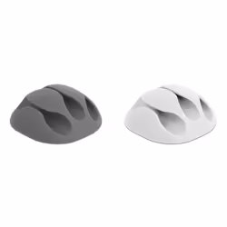 DeLOCK 18297, Support de câbles, Sur bureau/mural, Caoutchouc thermoplastique (TPR), Gris, Blanc
