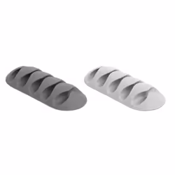 DeLOCK 18298, Support de câbles, Sur bureau/mural, Caoutchouc thermoplastique (TPR), Gris, Blanc