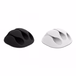 DeLOCK 18346, Support de câbles, Sur bureau/mural, Caoutchouc thermoplastique (TPR), Noir, Blanc