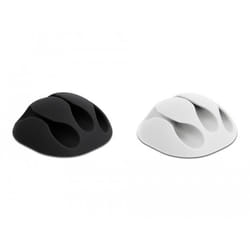 DeLOCK 18346 range-câbles Sur bureau/mural Support de câbles Noir, Blanc 6 pièce(s)