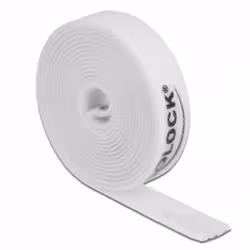 DeLOCK Rouleau de Velcro L 2 m x l 15 mm, blanc, Adhésif double-face, Blanc, 2 m, 15 mm