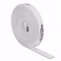 DeLOCK Rouleau de Velcro L 5 m x l 15 mm, blanc, Adhésif double-face, Blanc, 5 m, 15 mm