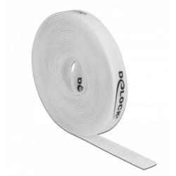 DeLOCK Rouleau de Velcro L 5 m x l 15 mm, blanc