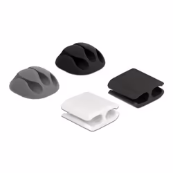 DeLOCK 18394, Support de câbles, Sur bureau/mural, Plastique, Noir, Gris, Blanc
