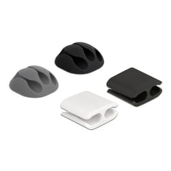 DeLOCK 18394 range-câbles Sur bureau/mural Support de câbles Noir, Gris, Blanc 4 pièce(s)