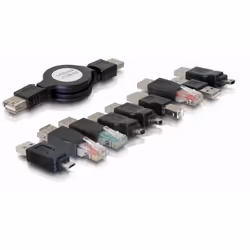 DeLOCK USB adapter kit 10 parts Noir