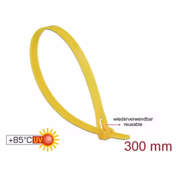DeLOCK 18761 serre-câbles Attache de câble détachable Nylon Jaune 100 pièce(s)