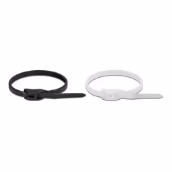 DeLOCK Serre-câble avec tête plate L 110 x l 2,5 mm, 100 unités, Attache-câble à entrée parallèle, Polyamide, Noir, Transpare ...