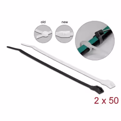 DeLOCK Serre-câble avec tête plate L 280 x l 3,6 mm, 100 unités
