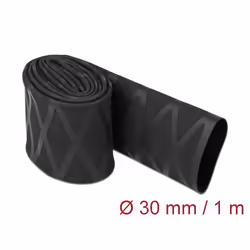 DeLOCK 19596, Gaine thermorétrécissable, Noir, Polyoléfine, 100 cm, 3 cm, 1 pièce(s)