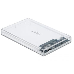 DeLOCK 42621 Boîtier de disques de stockage Boîtier disque dur/SSD Transparent 2.5"