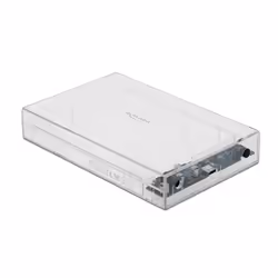 DeLOCK 42623 Boîtier de disques de stockage Boîtier disque dur/SSD Transparent 2.5/3.5"