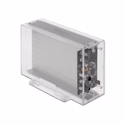 DeLOCK 42624, Boîtier disque dur/SSD, 2.5/3.5", SATA, Échange à chaud, Connectivité USB, Transparent