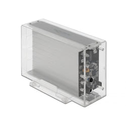 DeLOCK 42624 Boîtier de disques de stockage Boîtier disque dur/SSD Transparent 2.5/3.5"