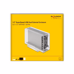 DeLOCK 42624 Boîtier de disques de stockage Boîtier disque dur/SSD Transparent 2.5/3.5" - Vue supplémentaire 5
