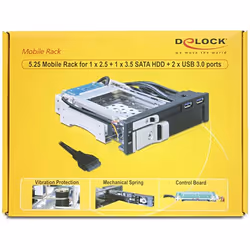 DeLOCK 47209 Obturateur de baie de lecteur 13,3 cm (5.25") ports panneau I/O Noir