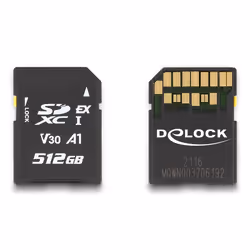 DeLOCK 54092, 512 Go, SD, UHS-I, 858 Mo/s, 804 Mo/s, Class 3 (U3)