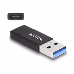DeLOCK 60001 changeur de genre de câble USB A USB C Noir