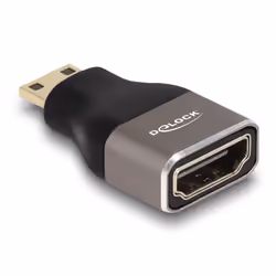 DeLOCK 60080, HDMI Mini-C, HDMI, Noir, Gris